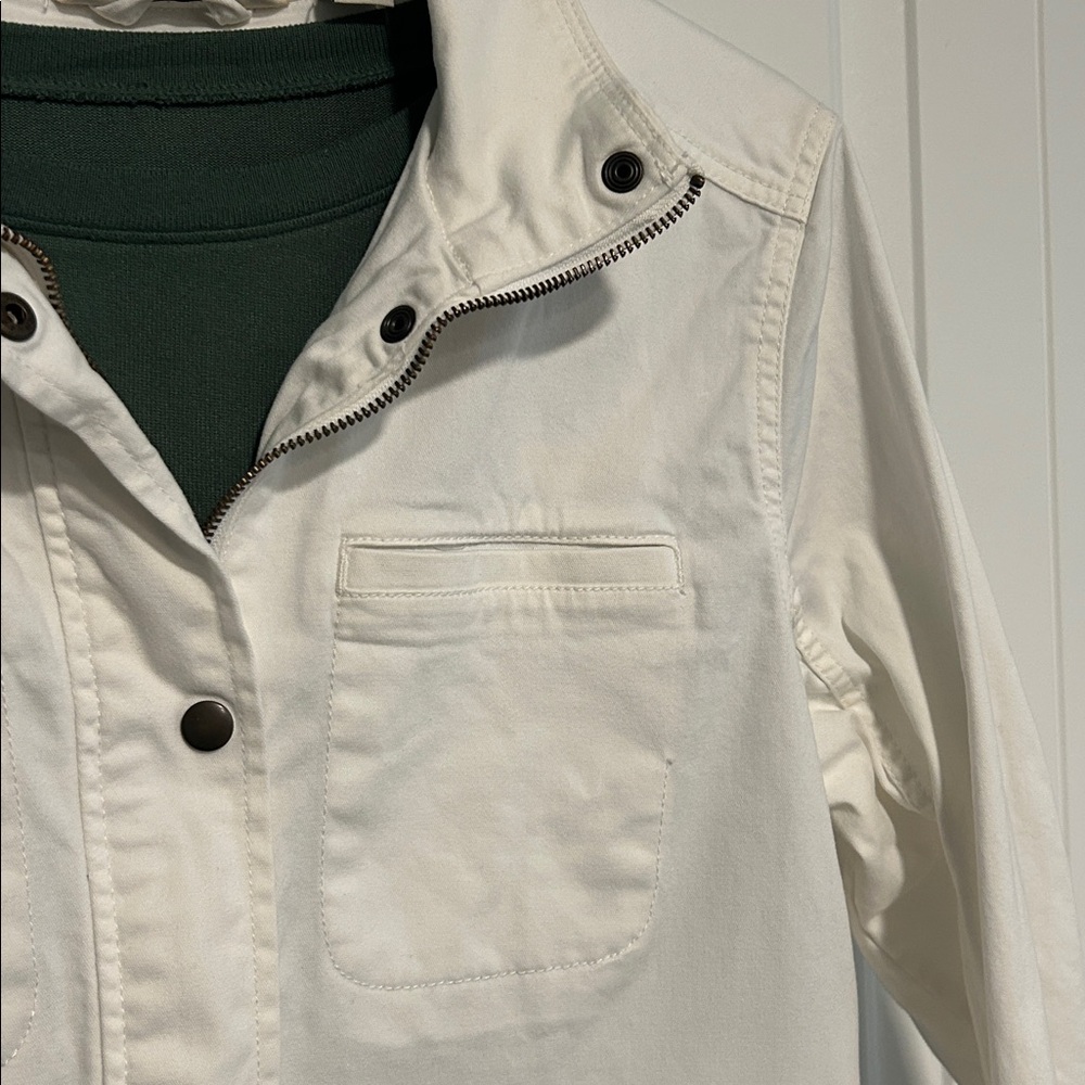 L.L. Bean White Bomber Jacket L - Picture 3 of 6